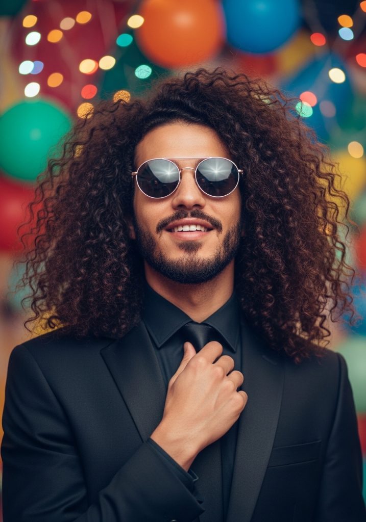 Man with long afro textured gents long hair style, natural beautiful crown 2026