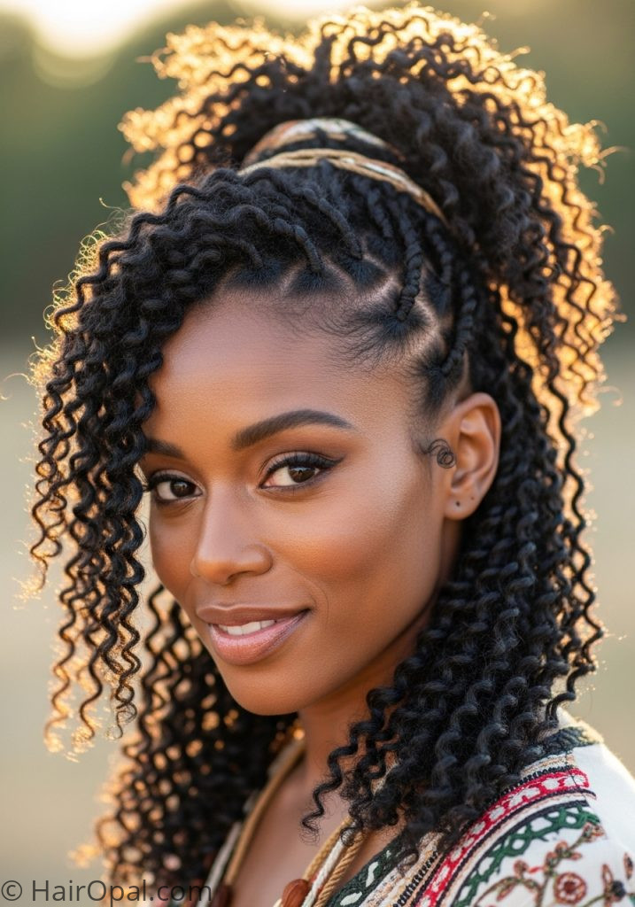 Black woman with boho twist out natural hairstyles for black women boho twists natural