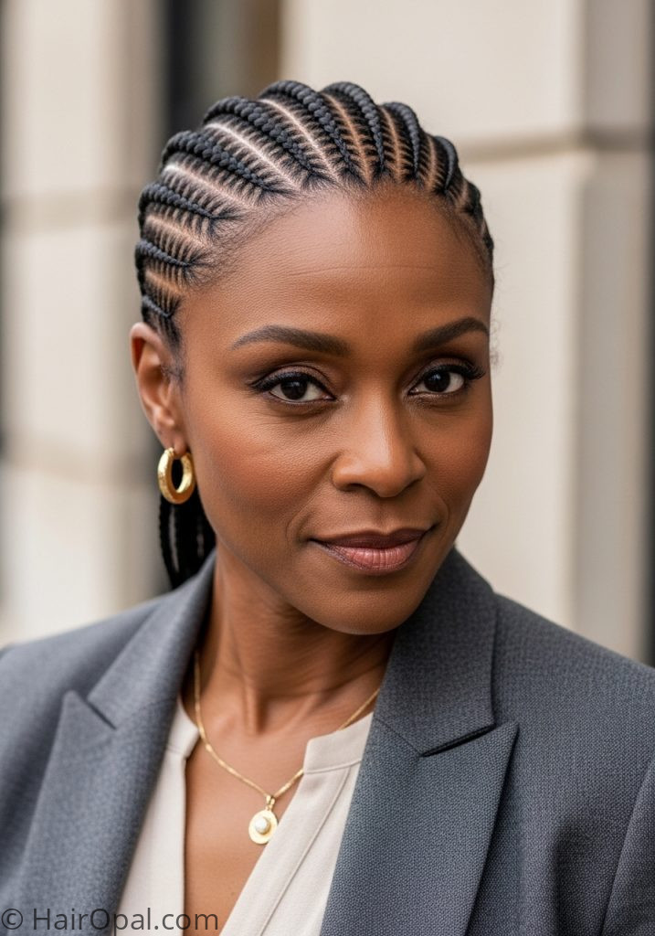 Black woman over 50 with cornrow designs cornrows braids for black women over 40