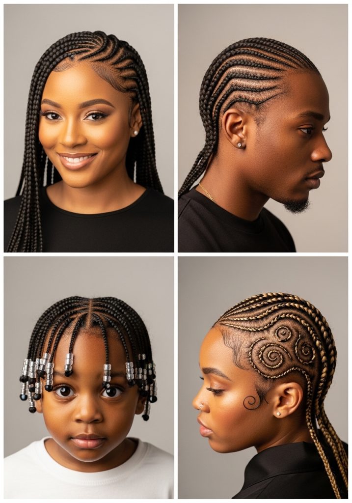 stunning cornrow hairstyles for women, men and kids