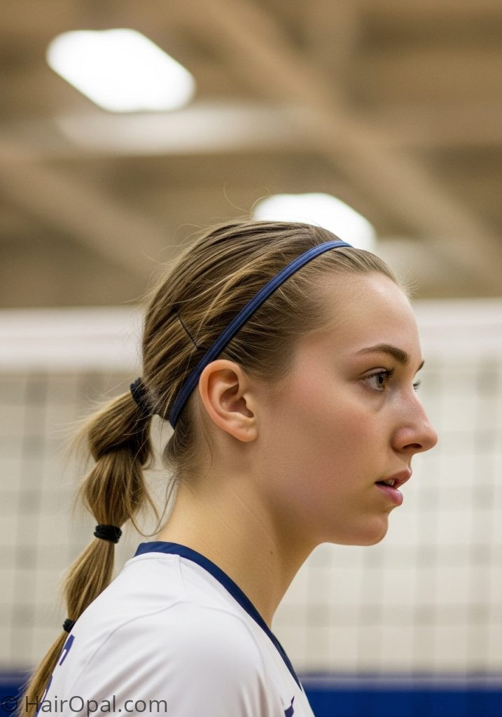 Young woman with thin hair low ponytail easy volleyball hairstyles thin hair for thin hair