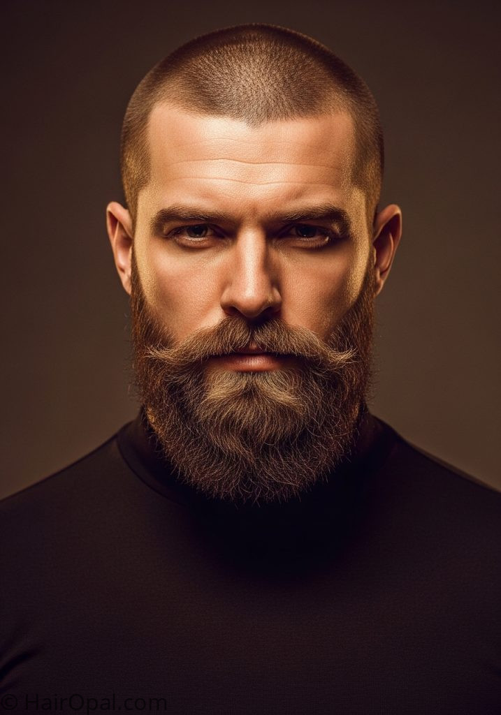 Man with buzz cut and beard hair styles for men with beard short
