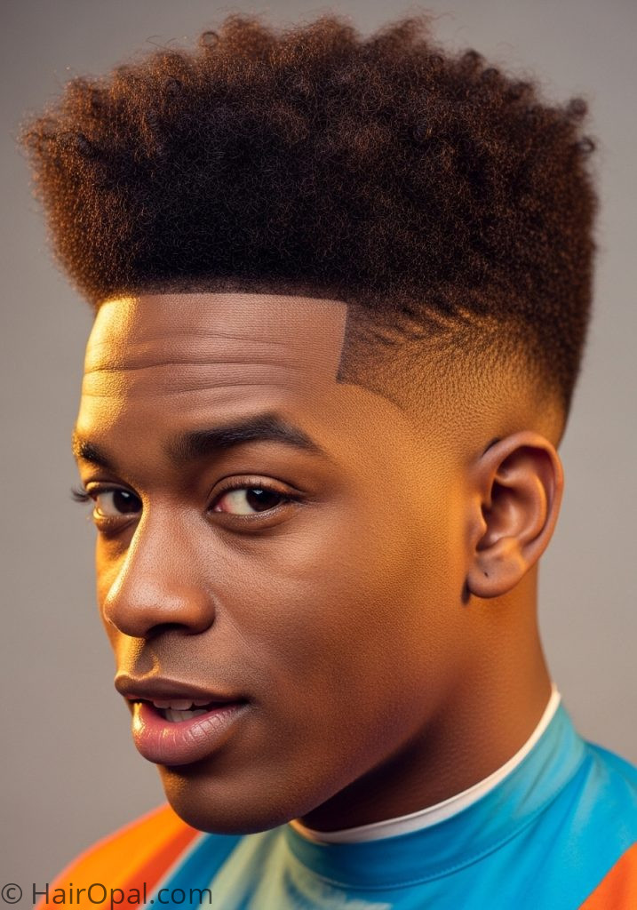 Man with curly high top fade hair styles for men curly hair short