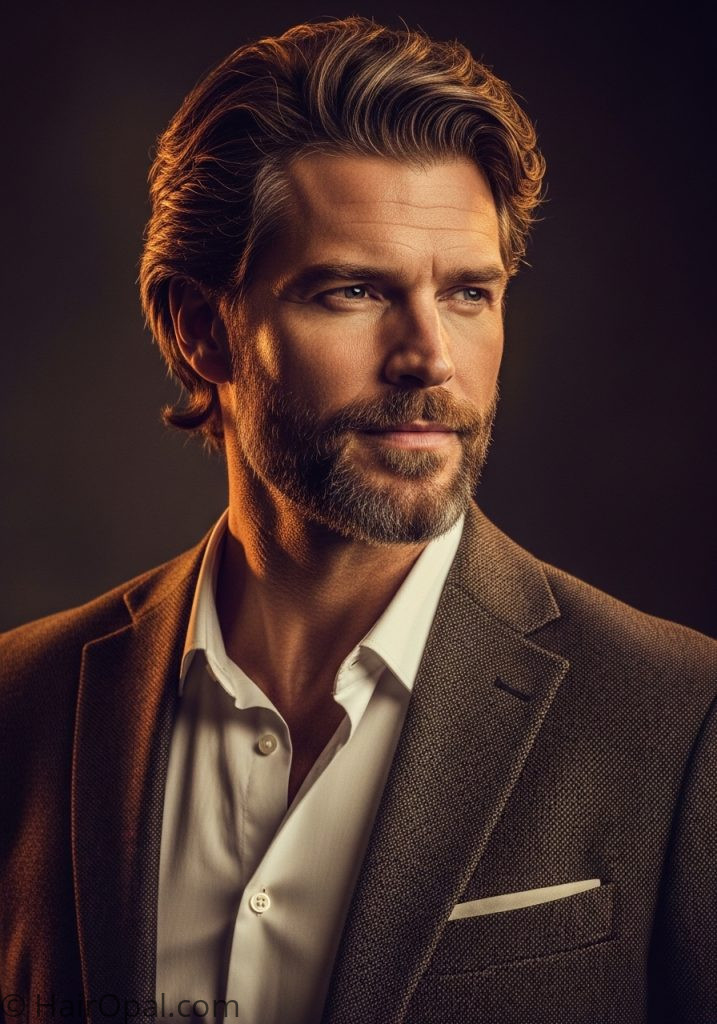 Man with medium length hair and beard hair styles for men with beard medium length