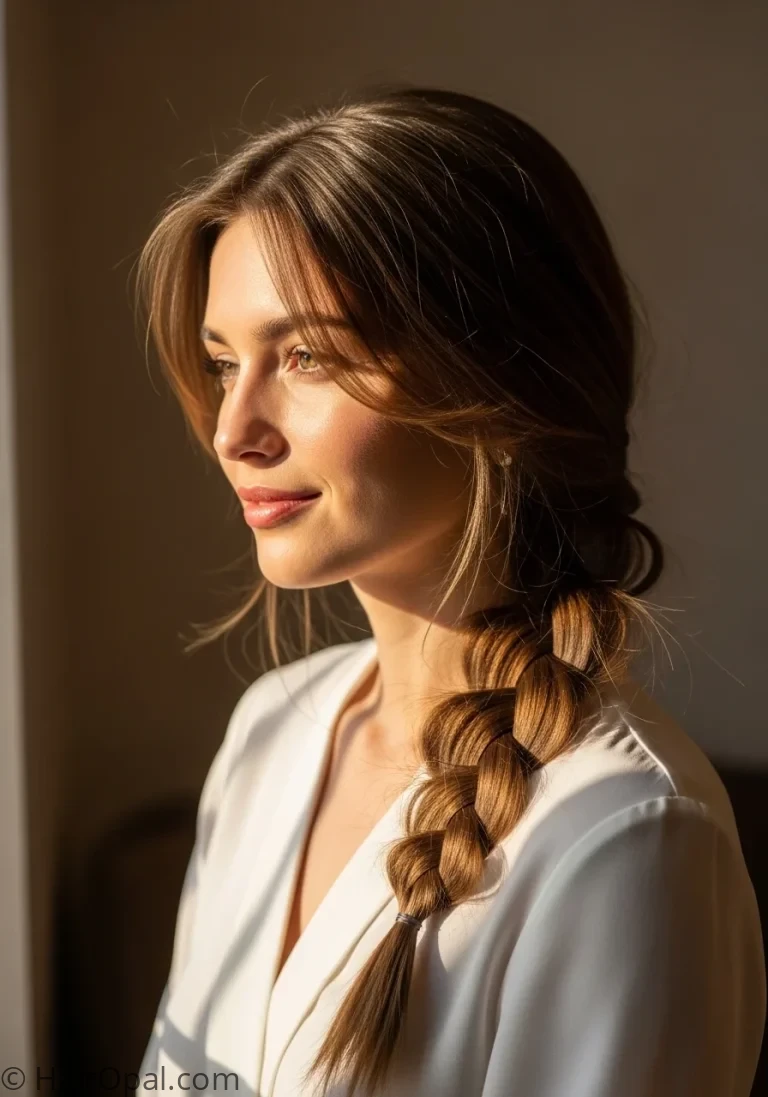 hairstyles for medium length hair French braid with face-framing layers