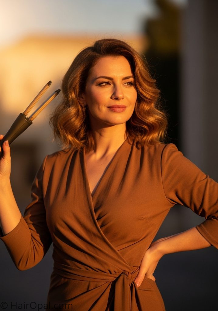 Loose waves hairstyle for medium length hair