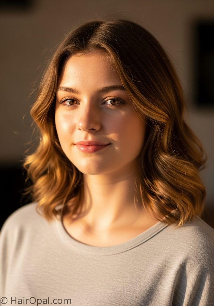 Teenage girl with loose waves down hairstyles for school down medium hair