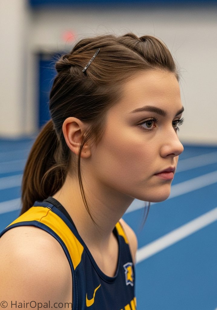 Young woman with twisted knot medium hair hairstyles sports no braids medium active easy