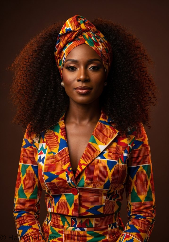 Black woman with scarf headband natural curls headband hairstyles natural hair black women