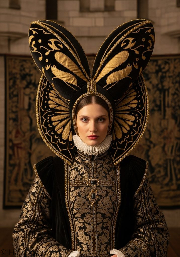  Woman with butterfly headdress historical hairstyles medieval women art late medieval 15th century