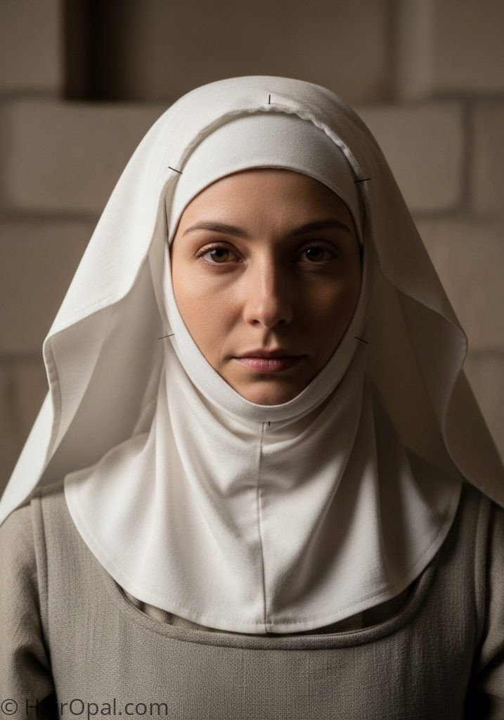 Woman with wimple medieval hairstyle historical hairstyles medieval women art