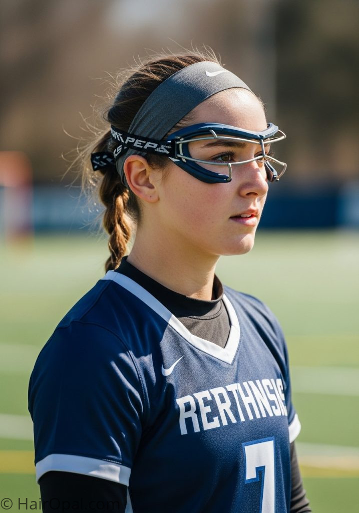 Young woman with low ponytail headband lacrosse hairstyles low pony easy no braids