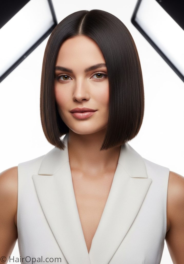 Woman with blunt mid-length cut medium haircuts for thin hair mid length fine