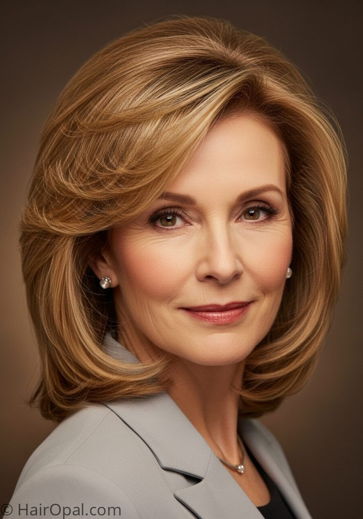 Mature woman with thin hair soft layered medium cut medium haircuts for thin hair over 50 women