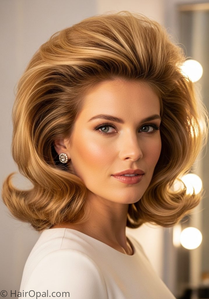 Woman with voluminous blowout thin hair medium haircuts for thin hair mid length women fine