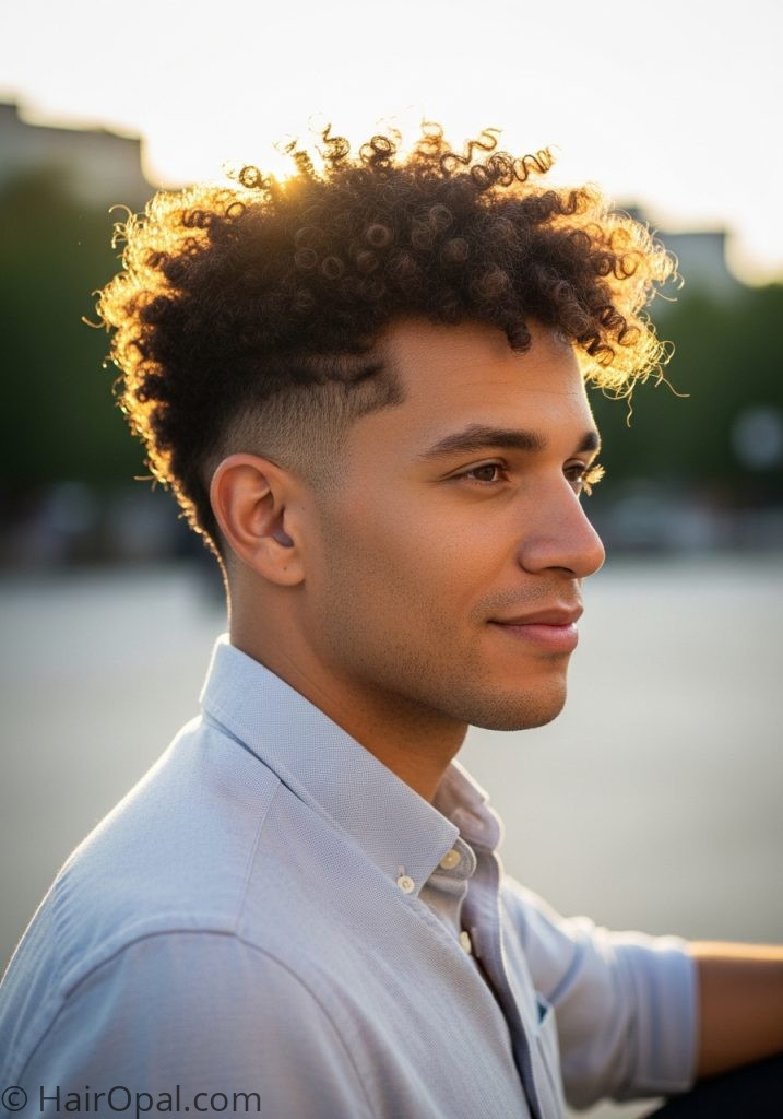 Man with curly hair fade mens hair styles curly short medium 2026