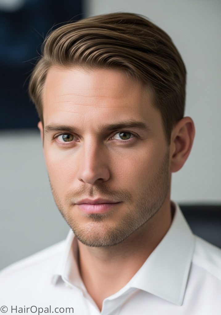 Man with Ivy League cut mens hair styles medium professional short