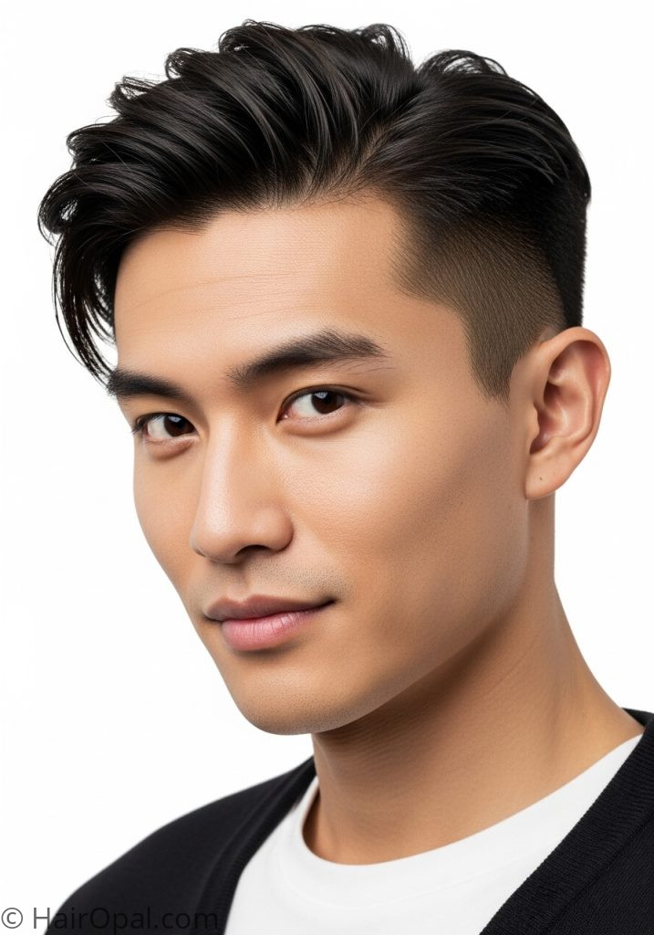 Man with Asian textured short hair mens short hairstyles asian straight