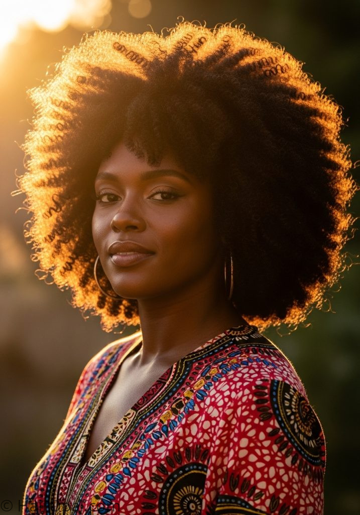 Black woman with full natural afro natural hairstyles for black women hair