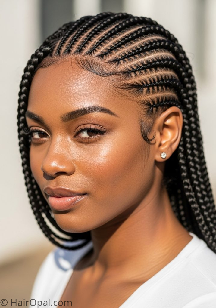 Black woman with cornrow braids natural hairstyles for black women braid