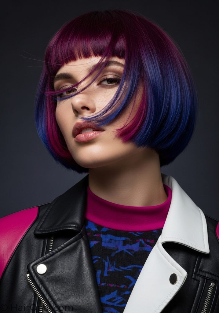 Woman with short hair peekaboo vivid color peekaboo hairstyles short hair ideas