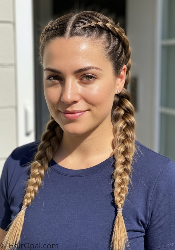 Woman with easy Rumi braid hairstyle tutorial beginner simple