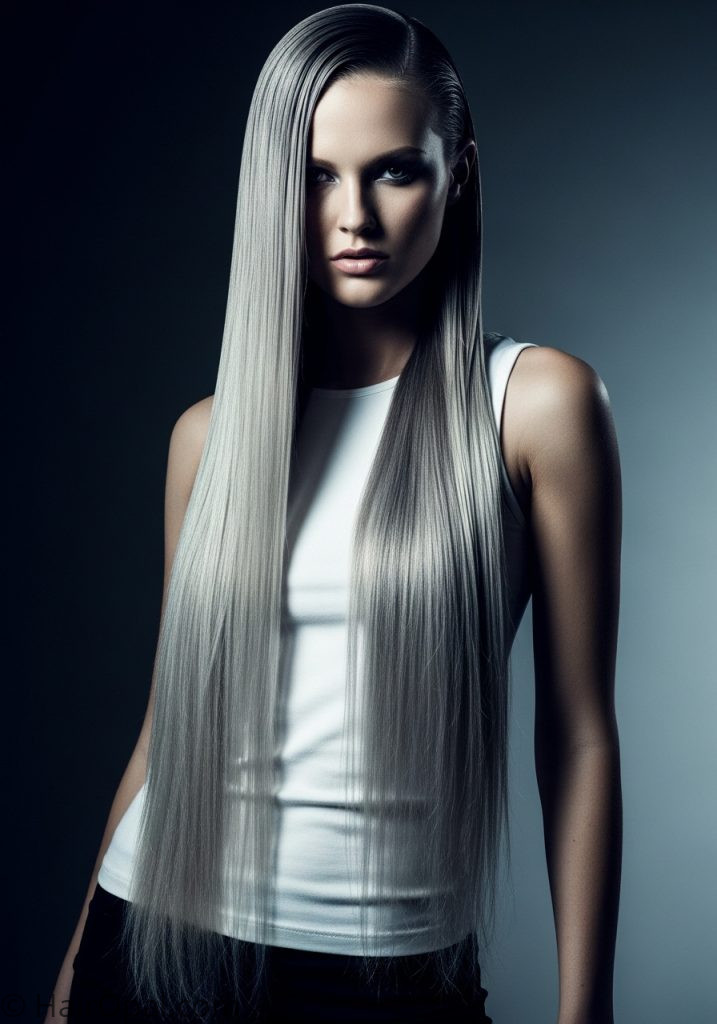 Woman with sleek slick back long hair slick back hairstyles long hair easy