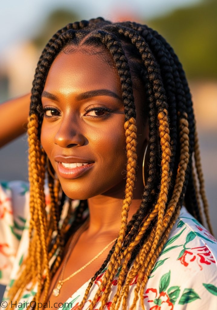  Black woman with blonde highlight twists summer summer hairstyles for black women twist blonde color