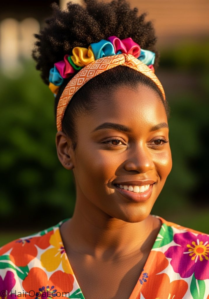 Black woman with high puff summer summer hairstyles for black women easy curls natural short