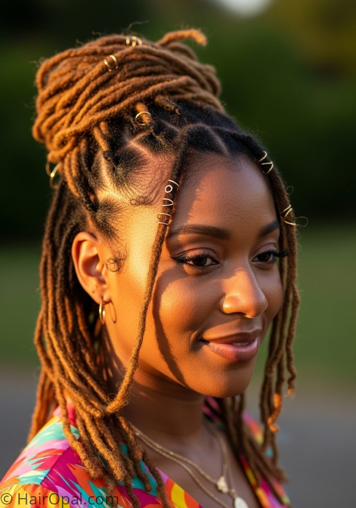 Black woman with locs summer updo summer hairstyles for black women locs easy
