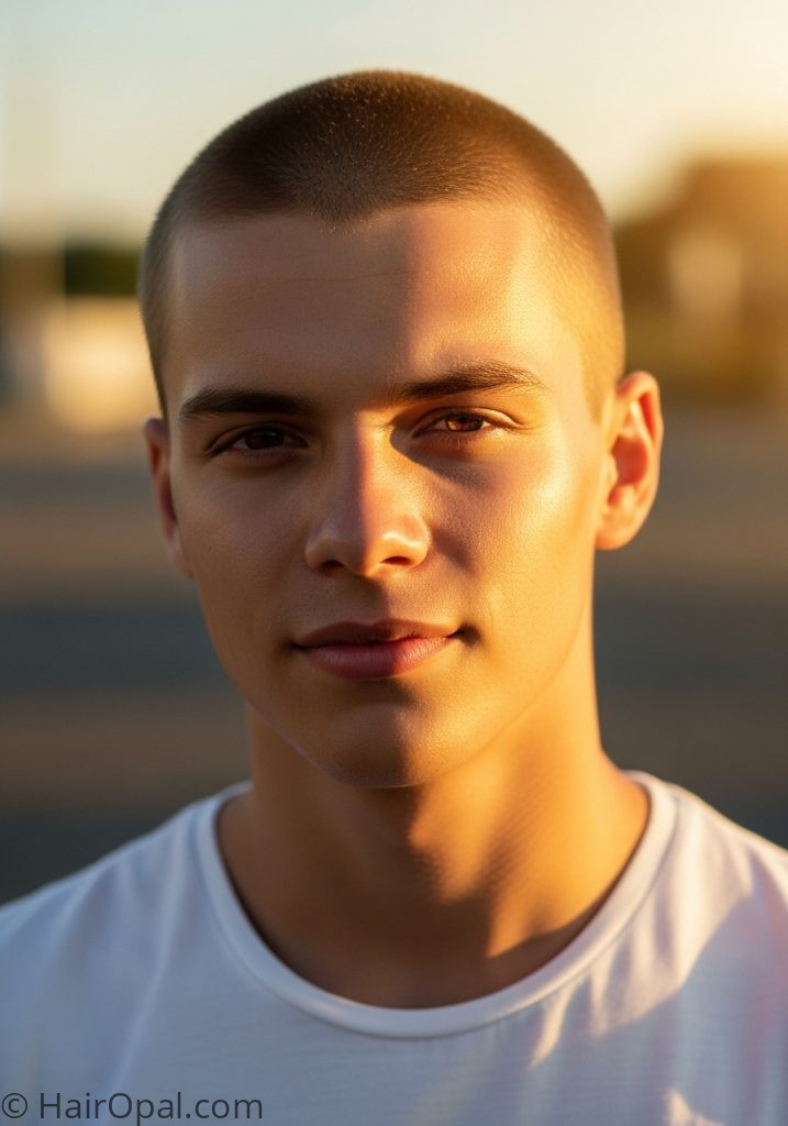 Man with buzz cut summer hairstyles men short
