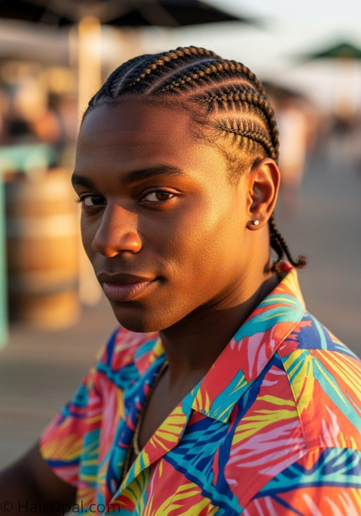 Man with cornrow braids summer hairstyles men braids
