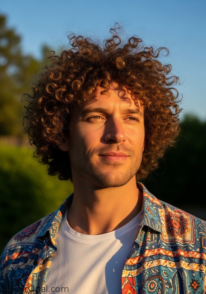 Man with natural curly hair summer hairstyles men curly