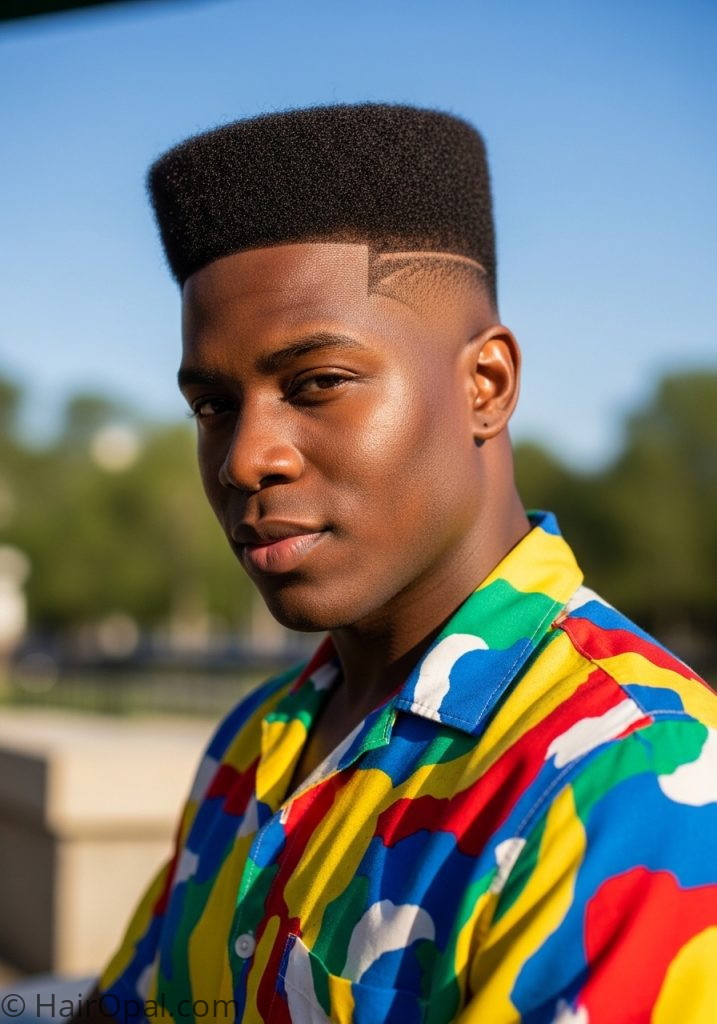 Man with high top fade summer hairstyles men black