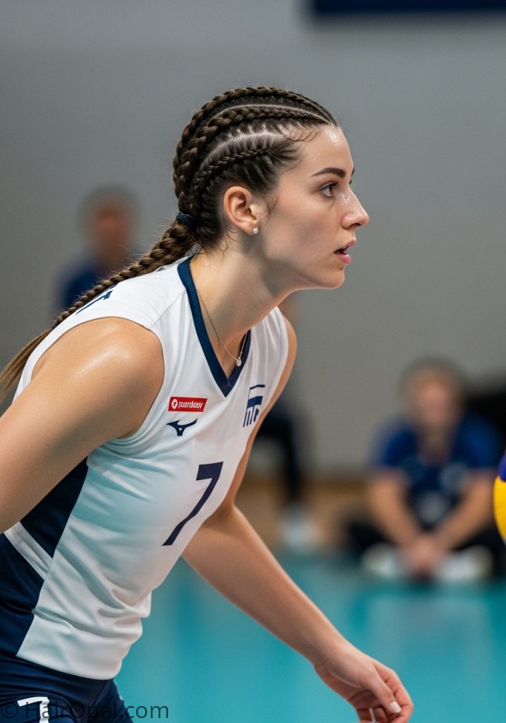 Boxer braids volleyball hairstyle game day