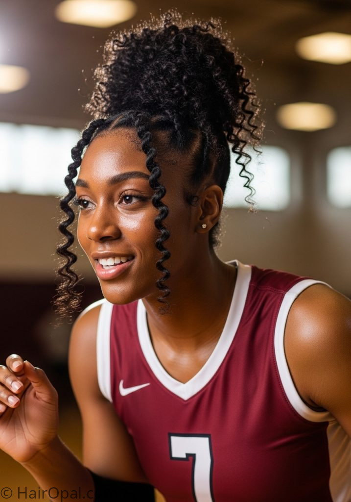 Twist out puff volleyball hairstyle for curly natural hair