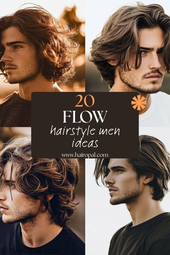 flow hairstyle men — young man with medium length natural flow hair outdoors