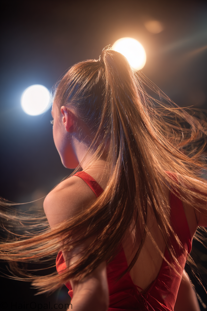 sleek high ponytail easy dance recital hairstyle for teens