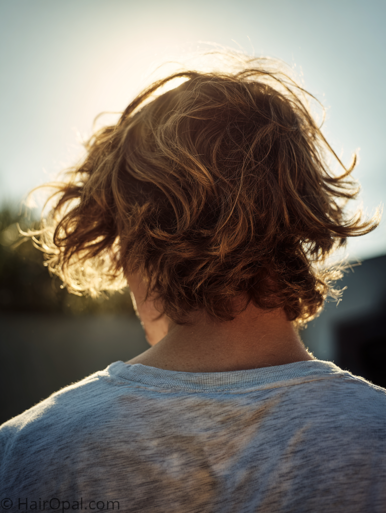 messy flow hairstyle men natural texture casual look