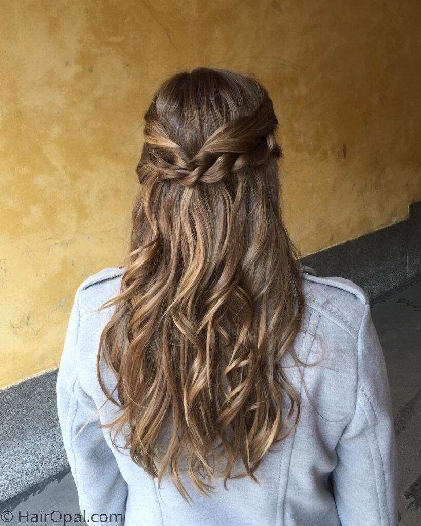 Half-up hairstyle styled simply for church camp