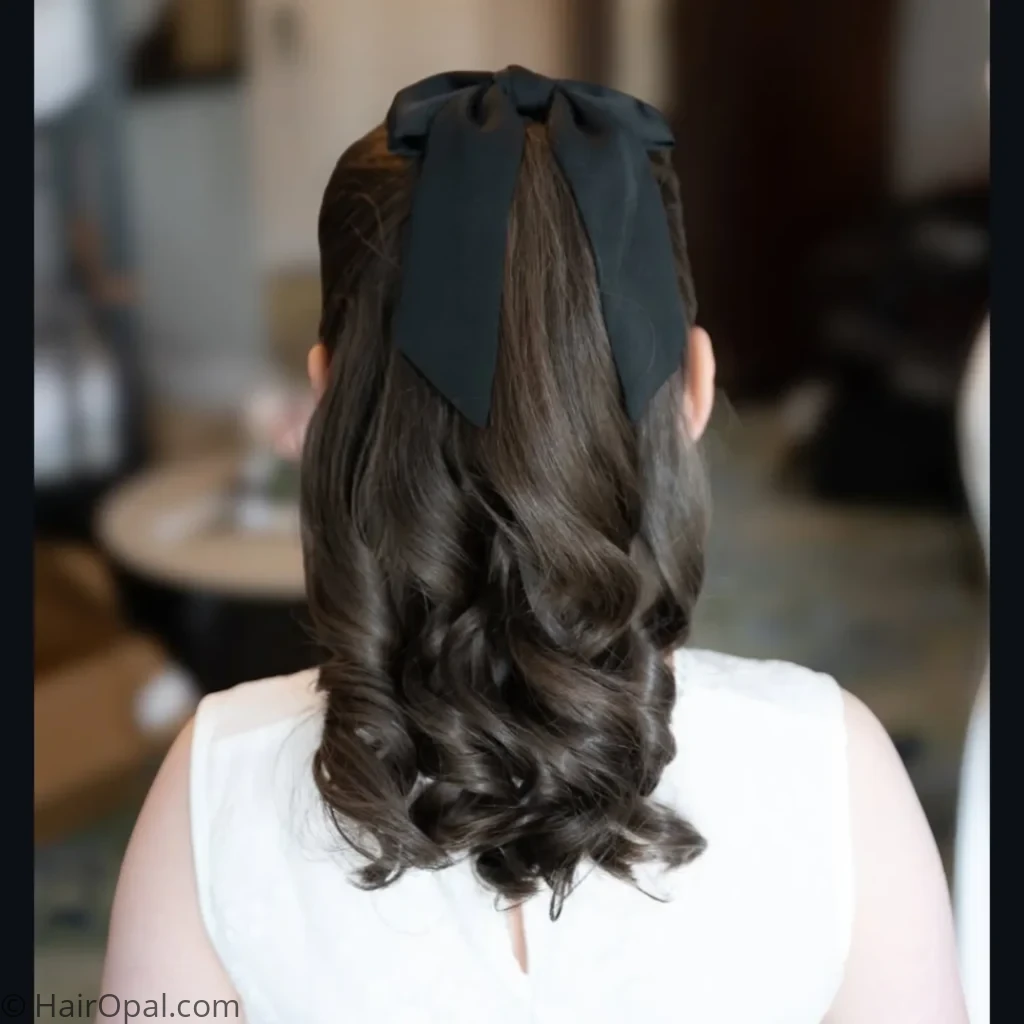 Half-up hairstyle styled simply for church camp