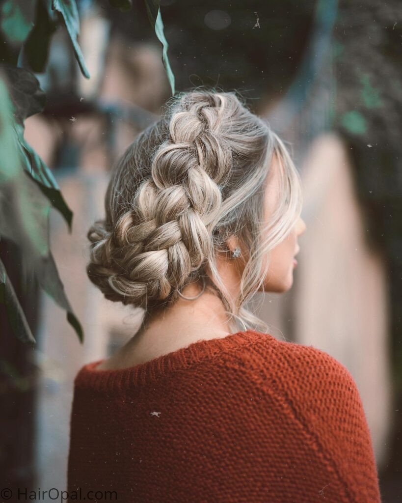Braided crown hairstyle for a fun summer camp