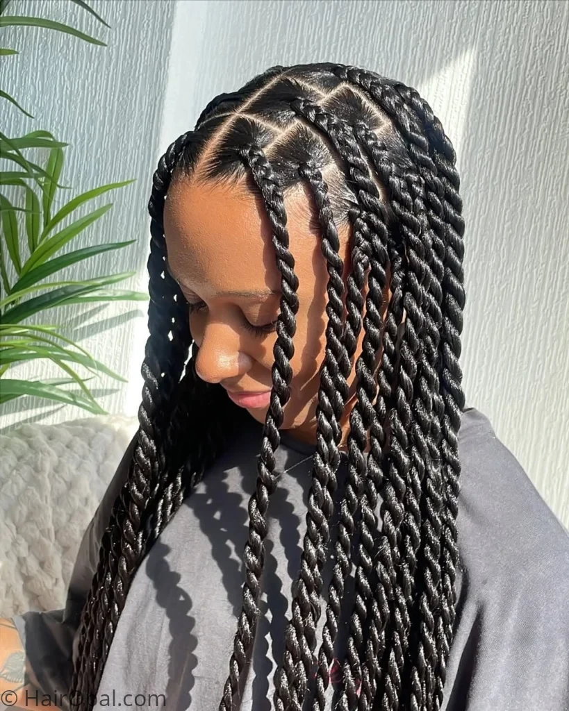 Teen with two-strand twists as a natural hair back to school hairstyle