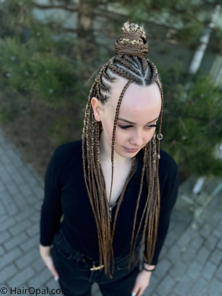 Teen girl with Fulani braids for 9th grade back to school