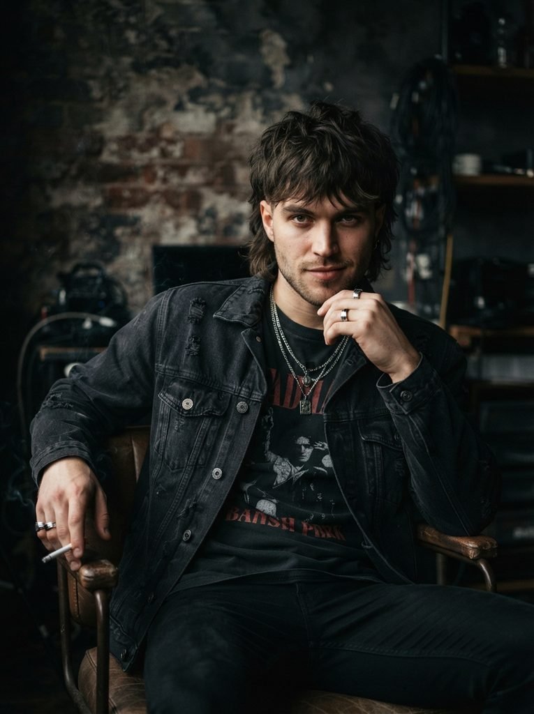 Shaggy layered alt style haircut